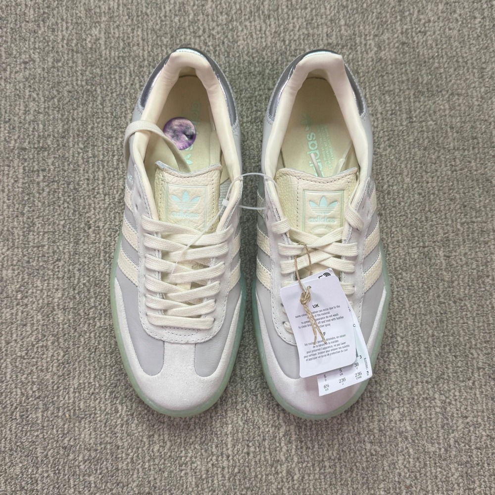 NWT Adidas Sambae W Platform Sneakers Women's 6.5 Grey Silver Mint Translucent - Picture 13 of 13